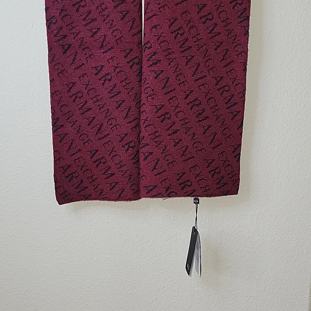 A | X Armani Exchange all over print Scarf, Burgundy/ Navy, NWT